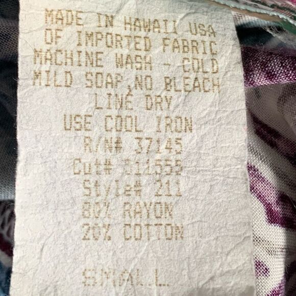 Vintage Hilo Hattie Hawaiian Shirt Camp Collar Tropical Abstract Floral Small - Picture 8 of 11